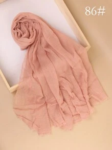 1 Chiếc Khăn Trùm Đầu Bằng Vải Crepe Màu Trơn Phong Cách Bohemian Cổ Điển, Khăn Trùm Đầu Hijab Đơn Giản Cỡ Lớn, Khăn Trùm Đầu Hàng Ngày Cho Phụ Nữ, Băng Đô Cho Mọi Mùa - Nhiều màu - Xem 15