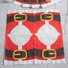 Weihnachtsparty Ausstattung - Weihnachtsmann Gürtel, Einwegpappteller, -Becher, -Servietten, Partydekorationen für Weihnachtsfeier, Einweg-Weihnachtsparty, Feiertags-Partydekorationen und Geschenke, Weihnachten - Verschiedenfarbig - Übersicht 9