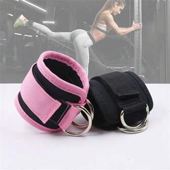 2pcs Adjustable Comfortable Ankle Straps With D-Ring For Cable Machines, Gym, Fitness, Workout, Glute And Leg Muscle Training
