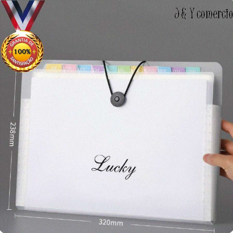 A4 Accordion Folder With Label 24x32cm Large Capacity Storage Bag A4 Information Book Insert Transparent - 無色 - 查看 1
