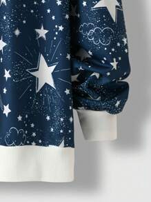 Herren Sweatshirt mit Paisley Muster und farblich abgesetztem Saum