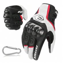1 Pair Motorcycle Gloves With Hook Riding Protection Leather Gloves Cycling Motorbike  Motocross Bicycle Gloves Touch Screen Cycling Accessiories Riding Essentials For Women Men Rider Gift - Multicolor - View 2