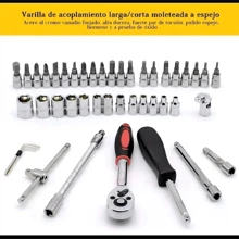 Kit De Herramientas Mecanica 46 Pz Con Desarmador Y Matraca - Rojo - Ver 5
