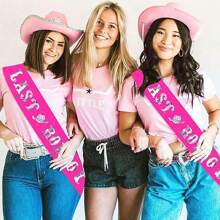 1pc Bridal Sash In Rose Red With 'Last Rodeo' Western Themed Party Cowboy Rodeo Shoulder And Waist Belt For Bachelorette Party Supplies - Hot Pink - View 6