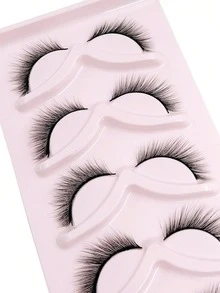 Asiteo 5 Pairs Cat Eye False Eyelashes, Natural Style, Extended Outer Corner, Sexy 3D Faux Mink Lashes, Natural & Lengthening Full Strip Lashes, Makeup Eyelash Extensions - 黑色 - 查看 5