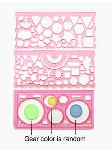 3pcs/Set Ruler Set - Includes 20cm Flexible Drawing Ruler, Transparent Template Ruler, And Multi-Purpose Ruler, Random Color Gear Design, Suitable For Handwritten Posters Back To School