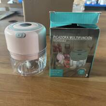 1 pieza Procesador de alimentos eléctrico inalámbrico multifuncional de 250ML, con anillo de silicona, antideslizante, de buena textura y calidad, conveniente. Procesador de alimentos para el hogar, asistente de cocina, adecuado para la preparación de alimentos para bebés y el picado de ingredientes de cocina, de tamaño mini