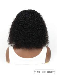 Tóc giả xoăn ngắn Tóc thật được nhổ sẵn Tóc giả BOB xoăn Tóc thật phần chữ T Tóc giả ren phía trước Tóc giả bằng tóc thật cho phụ nữ Tóc giả ren xoăn xoăn được nhổ sẵn Mặc và đi Mật độ 180 - Tự nhiên & Đen - Xem 5