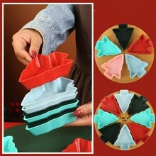 Charola en forma de árbol de Navidad para aperitivos festivos - Opción perfecta para restaurantes/hoteles. Platos y conjunto para dip en forma de árbol de Navidad, Plato para aperitivos navideños con charola, Plato para aperitivos, postre, ensalada de frutas desmontable, Charola para cubiertos - Opción perfecta para restaurantes - Multicolor - Ver 9