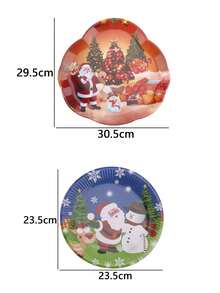 10 piezas Plato navideño plato desechable - 14 piezas Plato depapel navideño - Ver 3