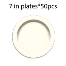 20/50 chiếc đĩa giấy dùng một lần màu đỏ, vàng, hồng, xanh da trời, trắng, xanh navy 9 inch/7 inch, dùng cho tiệc sinh nhật, tiệc cưới, họp mặt gia đình - 7 inch - Xem 4