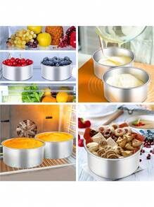 1pc Aluminum Alloy 4-Inch /5-Inch Cake Mold Baking Solid Bottom Cake Mold - Silver - View 4