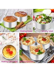 1pc Aluminum Alloy 4-Inch /5-Inch Cake Mold Baking Solid Bottom Cake Mold - Silver - View 5