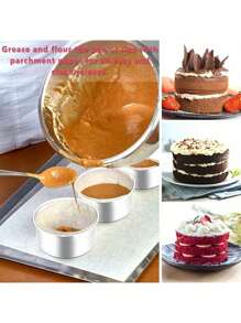 1pc Aluminum Alloy 4-Inch /5-Inch Cake Mold Baking Solid Bottom Cake Mold - Silver - View 6