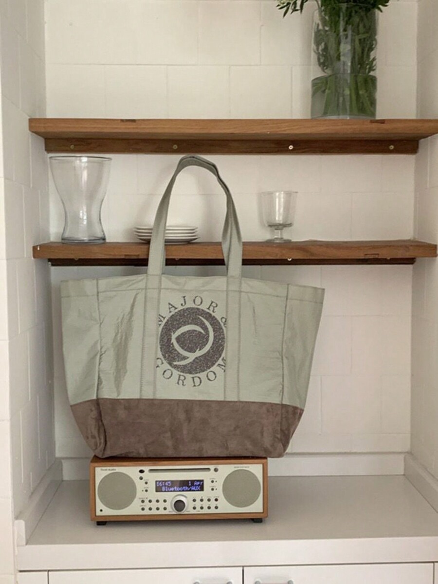 Women Commuter Tote Bag, HandHeld Shoulder Bag, Niche Texture, College