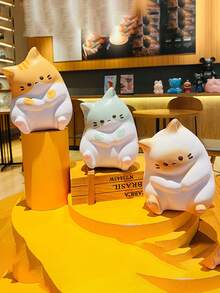 1 件猫咪柔软玩具，卡通桌面摆件，PU 慢速上升挤压球，慢回弹卡通风格缓解压力的动物，办公桌装饰减压小玩具创意礼物，慢回弹卡通风格缓解压力的动物 - 彩色 - 查看 8