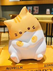 1 件猫咪柔软玩具，卡通桌面摆件，PU 慢速上升挤压球，慢回弹卡通风格缓解压力的动物，办公桌装饰减压小玩具创意礼物，慢回弹卡通风格缓解压力的动物 - 彩色 - 查看 4