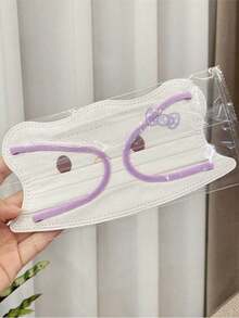 10pcs V-Shaped Face Blush Cinnamon Cartoon Cute High-Quality Disposable Eye-Protecting Mask, Slim Face Mask, Individual Packaging - Multicolor - View 2