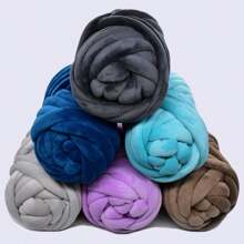 1 Roll Chunky Yarn, Suitable For Weaving Blankets, Pet Beds, Pillows, Etc., Super Soft Thick Yarn, 1.1 Lbs/Roll - Multicolor - View 8
