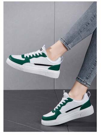 2024 New Cross-Border Couples Sneakers, Breathable White Shoes For Men And Women, Korean Style Casual Sports Shoes, With Thick Soles