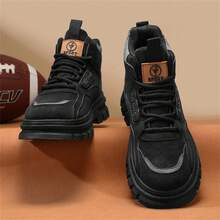 2024 年冬季男士防水雪地靴，时尚轻便登山靴适合寒冷天气工作靴，防滑鞋男士防水中踝休闲徒步户外靴，系带登山靴 - 黑色 - 查看 4