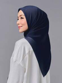 1 件女士纯色方形围巾，时尚纯色头巾，颈巾