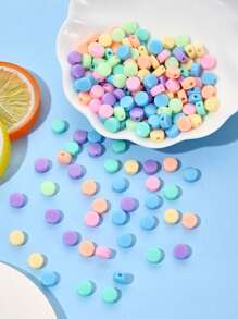 100/200/500pcs 15mm Acrylic Matte Pentagram Beads, Spring Colors, For DIY Handmade Bracelets And Necklaces, Educational Beads To Promote Intellectual Development