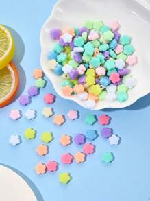 100/200/500pcs 15mm Acrylic Matte Pentagram Beads, Spring Colors, For DIY Handmade Bracelets And Necklaces, Educational Beads To Promote Intellectual Development