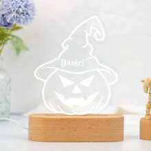 Custom Text Halloween Pumpkin Night Light,Halloween Decor,Spooky Season Gift,Goth Night Light,Goth Decor,Halloween Gift For Kids,Children's Light Gifts Birthday Graduation