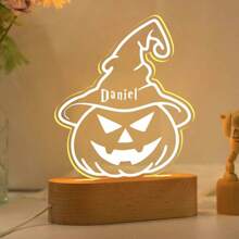 Custom Text Halloween Pumpkin Night Light,Halloween Decor,Spooky Season Gift,Goth Night Light,Goth Decor,Halloween Gift For Kids,Children's Light Gifts Birthday Graduation
