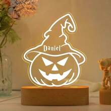 Custom Text Halloween Pumpkin Night Light,Halloween Decor,Spooky Season Gift,Goth Night Light,Goth Decor,Halloween Gift For Kids,Children's Light Gifts Birthday Graduation