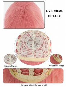 万圣节女士短款粉色双马尾假发，成人耐热合成假发，带刘海，双可拆卸马尾，适合日常派对学校使用，哥特式洛丽塔假发，甜美可爱的公主动漫角色扮演假发，带刘海，经典时尚短款鲍勃假发，带双下巴爪形马尾，适合派对服装假发，女士节日感恩节生日礼物，适合新年 - 粉色 - 查看 10