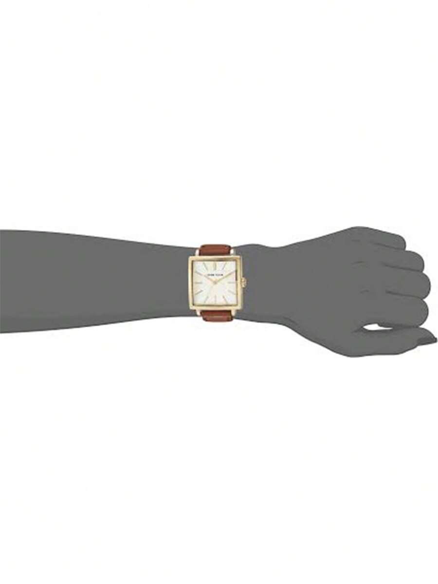 Anne Klein Women's Quartz Metal And Brown Leather Strap Dress Watch AK