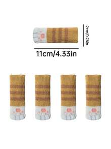 Set de 4 fundas para patas de sillas y mesas con diseño de garras de gato, antidesliznates y silenciosas, de punto doble grosor para muebles