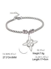 Unisex Stainless Steel Witch Knot Bracelet, Wicca Amulet Bead Jewelry
