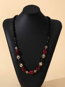 Punk Style Beaded Multi-Effect Long Necklace - Multicolor - View 4