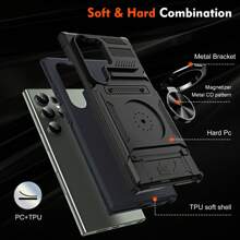 Military Industry Anti-Fall New Alliance Rotating Large Mount Phone Case With 360° Rotating Grip, Military Grade Drop Protection Phone Case Compatible With IPhone 11/12/13/14/15/16 Pro Max, S22/23/24/25+ Series, Android Phones