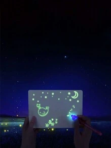 1/5pcs-Random Color Glowing Magic Invisible Marker Light Ballpoint Pen Secret Message Magic Pen Decorate Christmas Essentials, Christmas Gifts - Multicolor - View 4