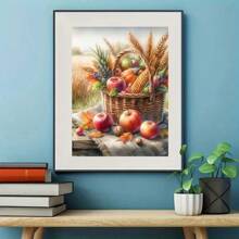 1 件收获蔬菜和水果蓝图 5D 钻石画套件 - 合成钻石艺术，手工 DIY 钻石画十字绣马赛克，完美的惊喜艺术礼物，客厅、卧室、办公室墙壁装饰，无框 - 彩色 - 查看 2