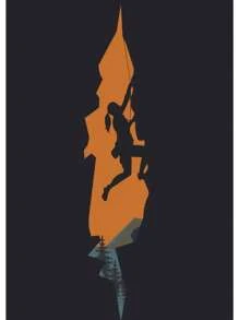 1 件抽象攀岩探险海报和印刷品帆布画山太阳墙壁艺术画适用于客厅家居装饰无框架 - 彩色 - 查看 60