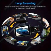 3-Inch Dual Lens Dash Cam For Vehicles, 32G Memory Card, Front And Rear Dual Channel Video Recording, Supports Loop Recording, Night Vision, Wide Angle, Car Video Recorder, Automotive Black Box