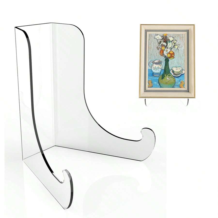 Flat Back Acrylic Plate Display Stand , Clear Acrylic Display Holder