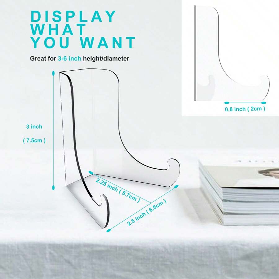 Flat Back Acrylic Plate Display Stand , Clear Acrylic Display Holder