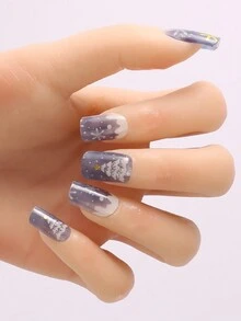 20 miếng dán móng gel phủ toàn bộ nhanh chóng, miếng dán móng gel đặc có keo dán, đồ trang trí móng nghệ thuật cần làm khô bằng đèn UV - Nhiều màu - Xem 9