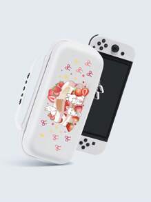 Bolsa de almacenamiento/Estuche protector 2 en 1 con diseño de conejo y fresa, compatible con Switch 2/Switch OLED/Switch NS, con soporte incorporado, almacena hasta 10 tarjetas de juego, portátil, anti-caída y anti-presión - Multicolor - Ver 12