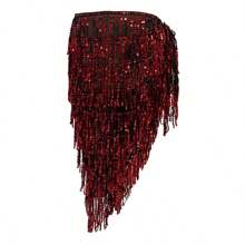 新款肚皮舞臀巾带亮片、流苏腰链，适合舞蹈节派对和初学者 - 彩色 - 查看 11