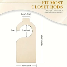 10/20 件/套木质门把手挂钩、衣柜隔断收纳架、生日贺卡 DIY 未完成吊坠装饰、木制品 - 杏色 - 查看 2