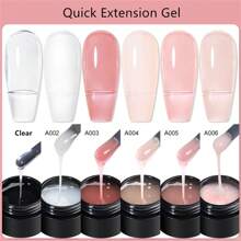 6件套凝胶美甲延长套装，快速美甲延长凝胶指甲油套装，8毫升裸色硬凝胶，半永久性亚克力水晶白UV凝胶，可卸UV凝胶指甲油美甲套装，美甲设计，家用沙龙礼品，女士美甲 - 彩色 - 查看 2