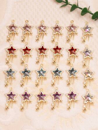10pcs Fashionable Star Shaped Zinc Alloy Pendant For Jewelry Making DIY