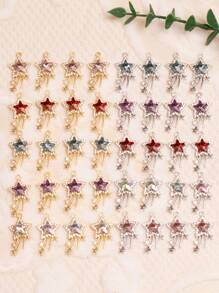 10pcs Fashionable Star Shaped Zinc Alloy Pendant For Jewelry Making DIY